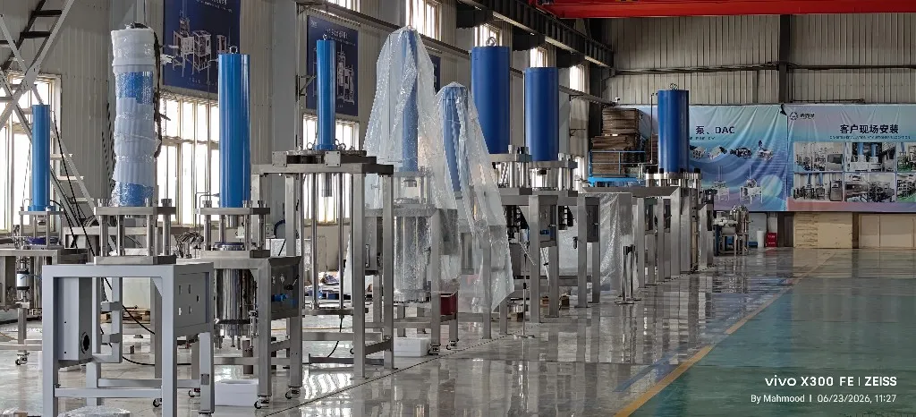 DAC columns wrapped for shipping in the DSP manufacturing warehouse