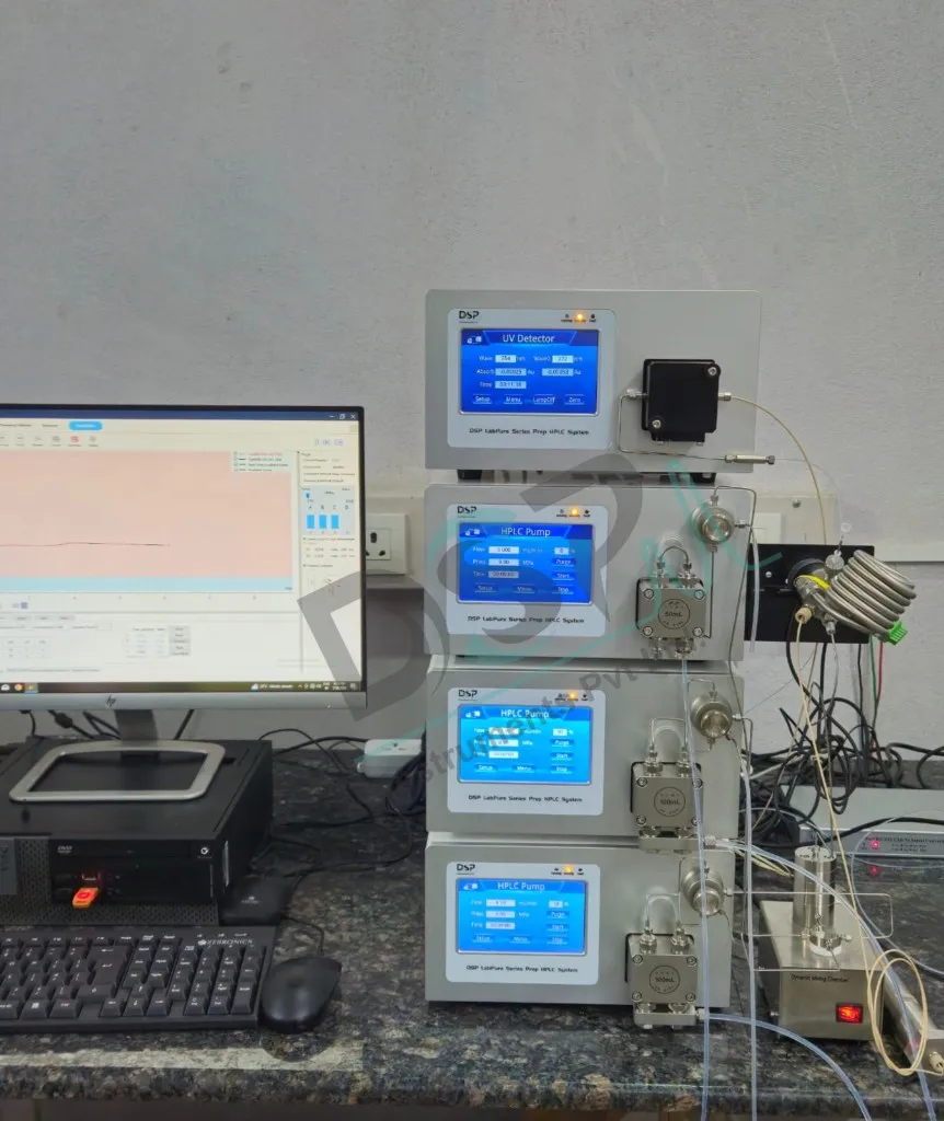 DSP LabPure Series Prep HPLC system with UV detector, pumps and chromatography software